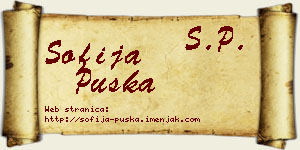 Sofija Puška vizit kartica